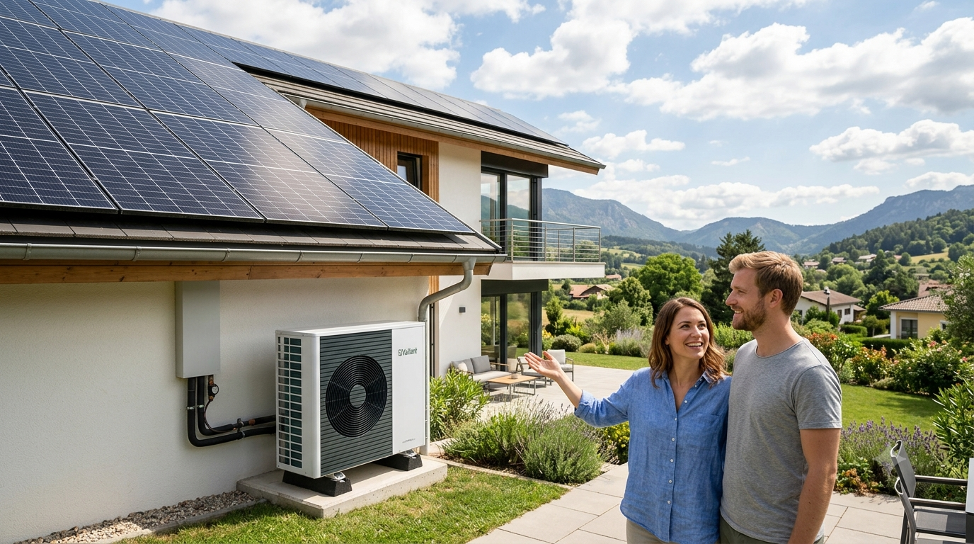 aerotermia con placas solares vivienda unifamiliar